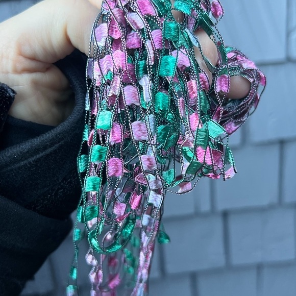 Pastel Colorful lightweight ribbon necklace green pink purple black y2k NEW - Picture 8 of 9